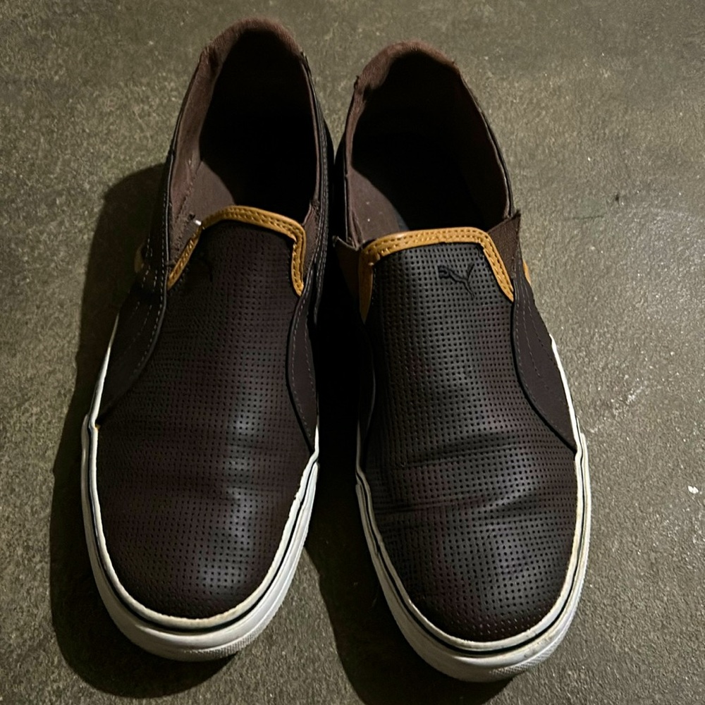 PUMA Men RIP L PERF Leather Shoes Brown-Black-Almond 9.5